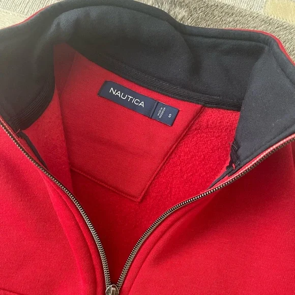 Nautica red/navy quarter zip🛶 - Picture 4 of 5